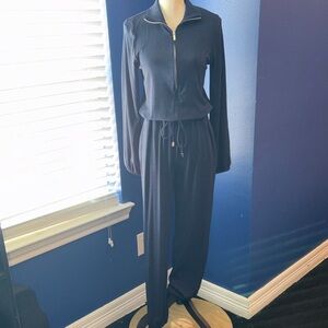 NWT Chico’s Travelers Front‑Zip Jumpsuit – India Ink – Size 0 – Silver Hardware